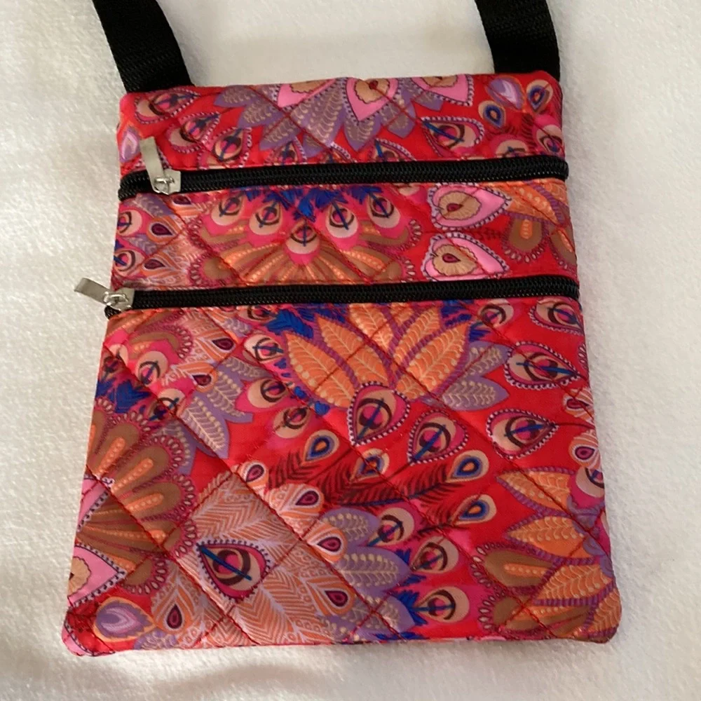 Cross Over Bag with Three multi-purpose pockets Peacock Parade Collection NWT - Picture 2 of 5